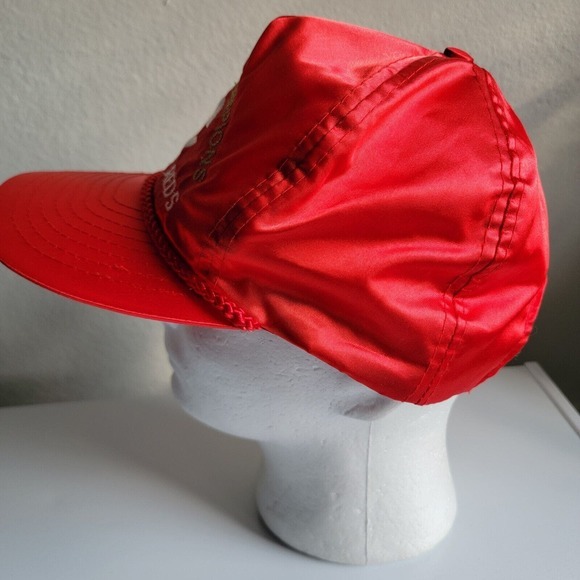 Vtg Otto Cap Shiny Adjustable Hat 90s World Champs Cincinnati Reds Rope‎ Front - Picture 3 of 11